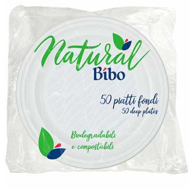 PIATTI PIANI DIAM. 21,5 BIANCHI BIOPLASTICA 50pz
