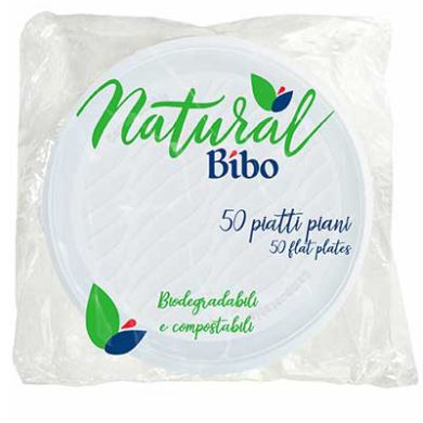 PIATTI PIANI DIAM. 21,5 BIANCHI BIOPLASTICA 50pz